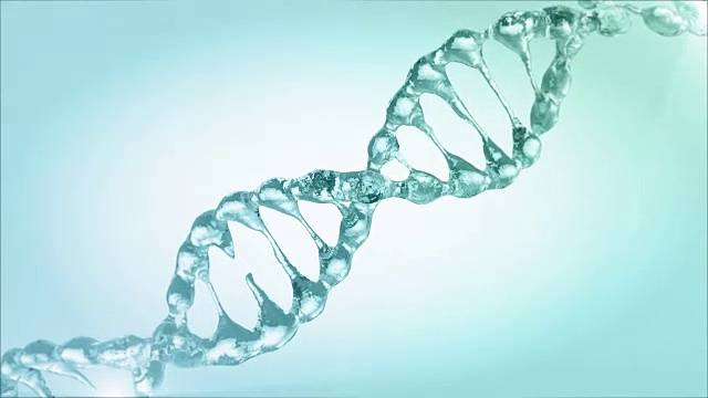 以水滴为原型的动画DNA模型。三维渲染