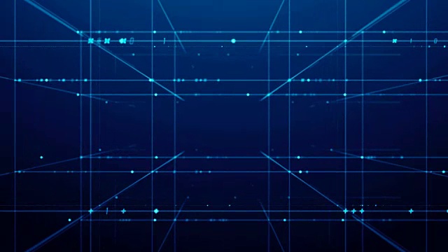 详情图-数字网格和数字在虚拟空间无缝循环画面。