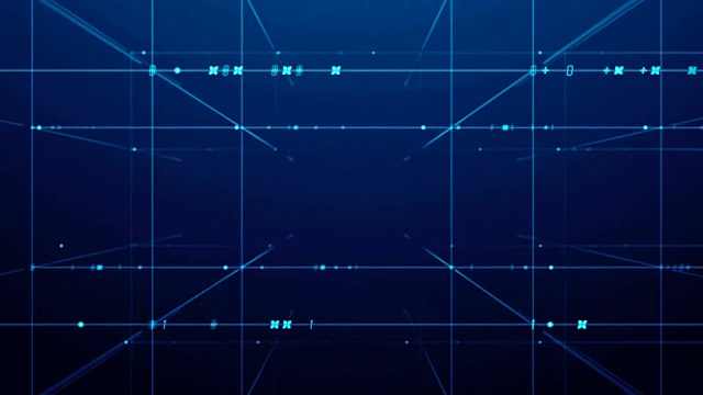 详情图-数字网格和数字在虚拟空间无缝循环画面。
