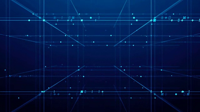 详情图-数字网格和数字在虚拟空间无缝循环画面。