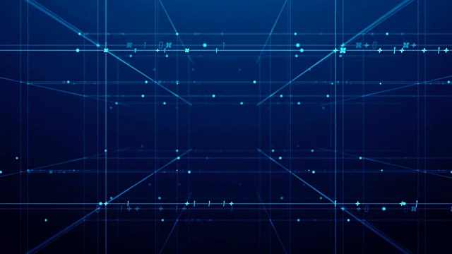 详情图-数字网格和数字在虚拟空间无缝循环画面。