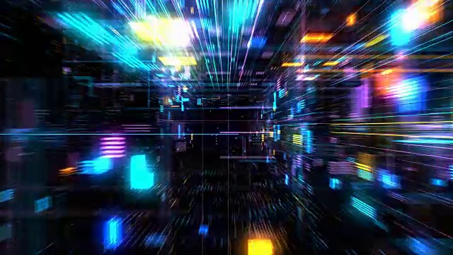 詳情圖-飛行進入宇宙未來HUD隧道無縫VJ循環(huán)。4K,3D渲染循環(huán)