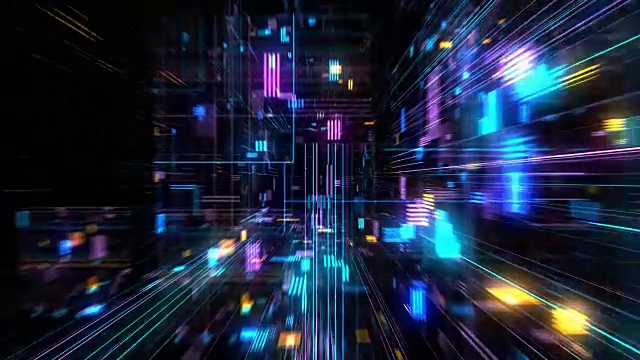 詳情圖-飛行進入宇宙未來HUD隧道無縫VJ循環(huán)。4K,3D渲染循環(huán)