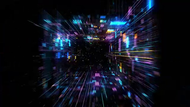 詳情圖-飛行進入宇宙未來HUD隧道無縫VJ循環(huán)。4K,3D渲染循環(huán)