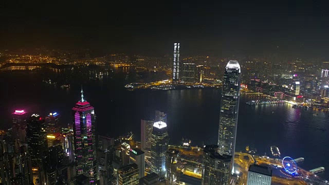 著名的香港湾建筑夜景航拍4k中国