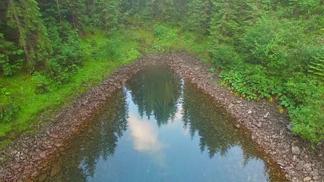 飞过山湖，映照出美丽的倒影