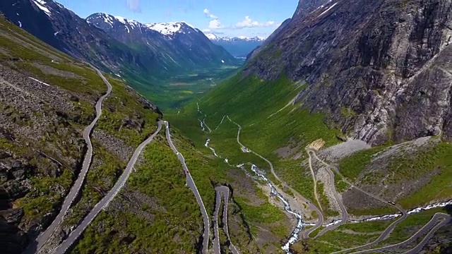 世界著名的山道巨人的鸟瞰图