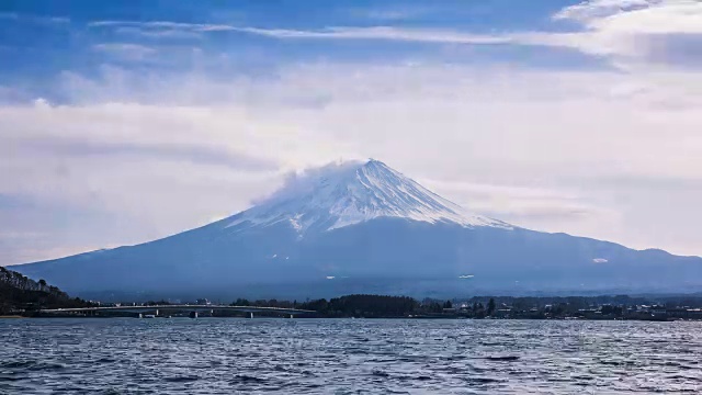 富士山冬季4K时间。富士山,日本