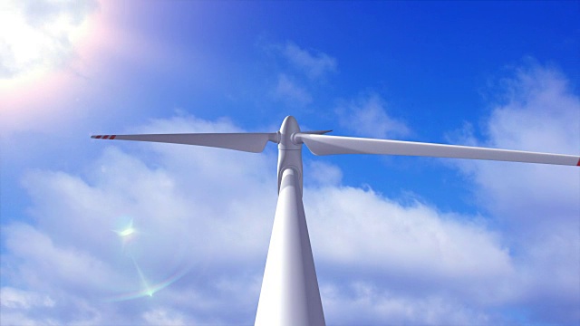 詳情圖-風(fēng)力發(fā)電機的背景是天空和飛機