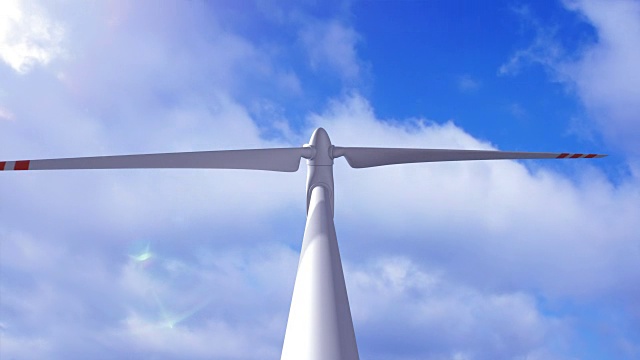 詳情圖-風(fēng)力發(fā)電機的背景是天空和飛機