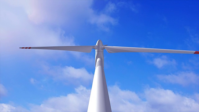 詳情圖-風(fēng)力發(fā)電機的背景是天空和飛機