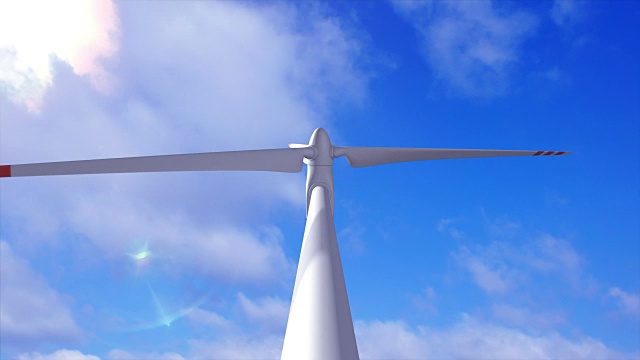 詳情圖-風(fēng)力發(fā)電機的背景是天空和飛機