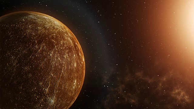 详情图-行星水星在太空中的旋转
