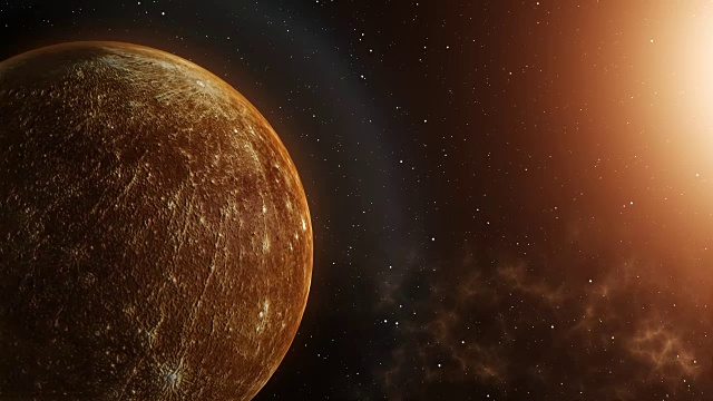 详情图-行星水星在太空中的旋转