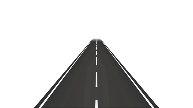 在路上行驶。运行车道标志。循环动画与可选的亮度哑光。Alpha Luma哑光包括在内。4 k的视频