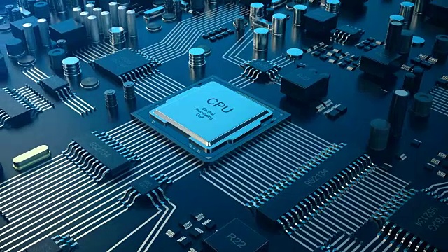 3D动画电路板。技术背景。