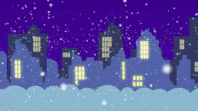 详情图-动画-动画。城市在冬天的夜晚