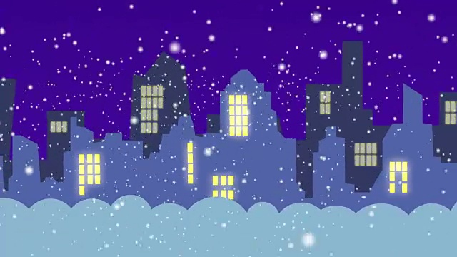 详情图-动画-动画。城市在冬天的夜晚