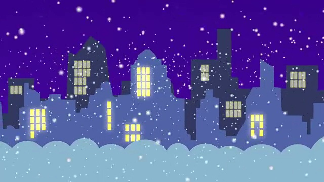 详情图-动画-动画。城市在冬天的夜晚