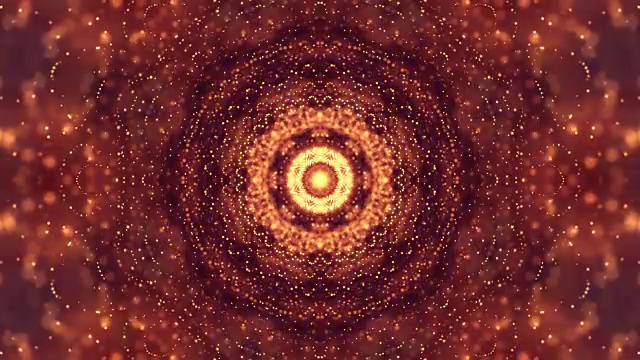 3d循环动画作为科幻小说背景发光粒子与景深和bokeh为vj循环。粒子形成线和面网格。15,17红金