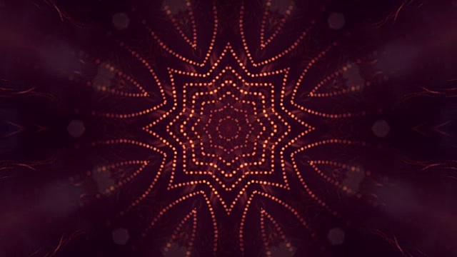 3d循环动画作为科幻小说背景发光粒子与景深和bokeh为vj循环。粒子形成线和面网格。V20红金