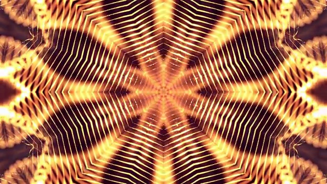 3d循环动画作为科幻小说背景发光粒子与景深和bokeh为vj循环。粒子形成线和面网格。V22红金