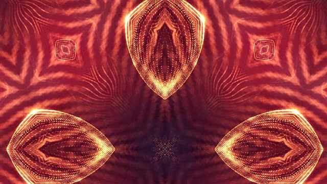 3d循环动画作为科幻小说背景发光粒子与景深和bokeh为vj循环。粒子形成线和面网格。V34红金