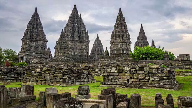 Prambanan (Rara Jonggrang)印度教寺庙。印度尼西亚爪哇岛中部。替身。4 k, UHD