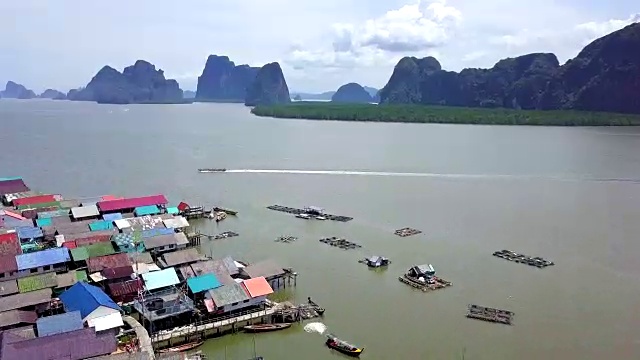 详情图-鸟瞰泰国攀雅湾戈班衣岛的渔村