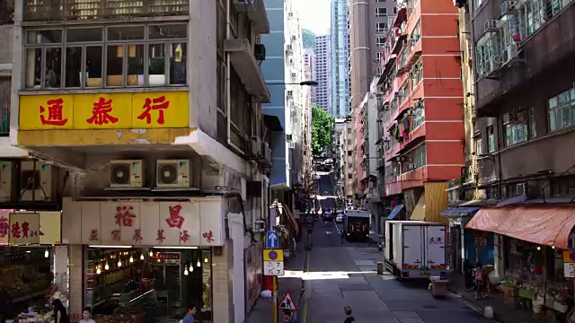 在中国香港标志性的市中心街道