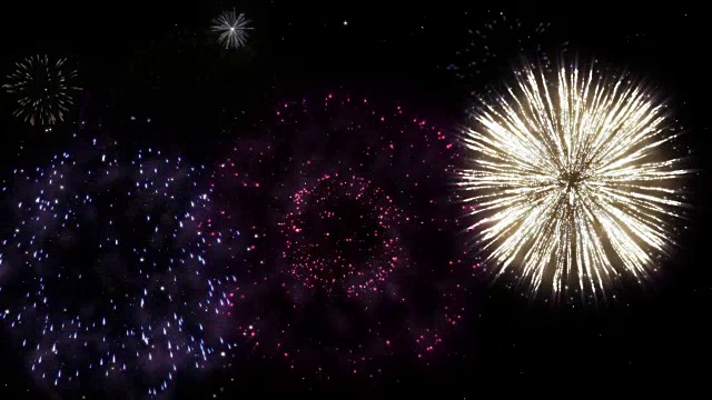 庆祝贺词烟花颗粒夜空运动烟花背景。