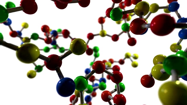 分子球和棍模型飞原子化学生物科学技术