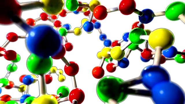 分子球和棍模型飞原子化学生物科学技术