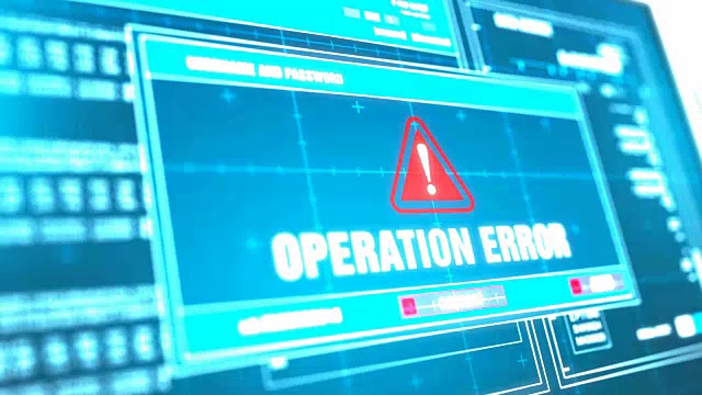 操作错误警告通知系统安全警告错误信息在计算机屏幕上输入登录和密码。