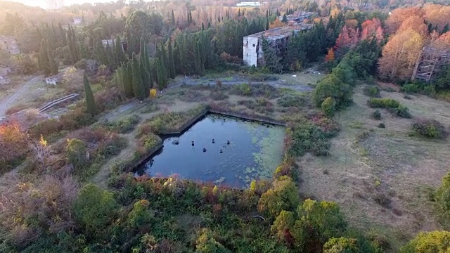 对前苏联疗养院领土的航空测量。