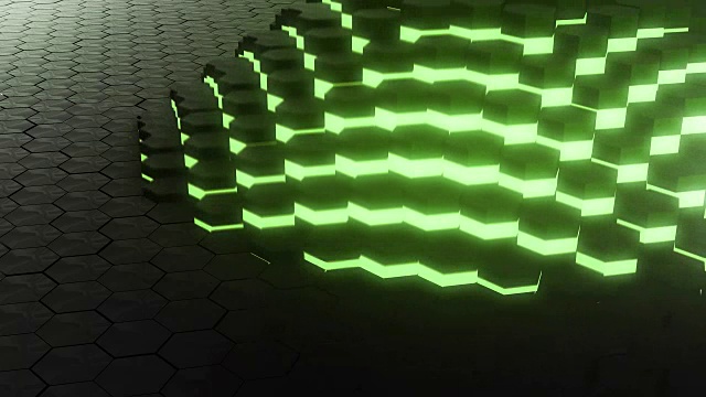 VJ环六边形辉光数字背景