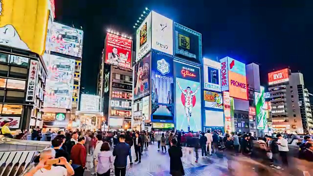 大阪日本购物区时光流逝。