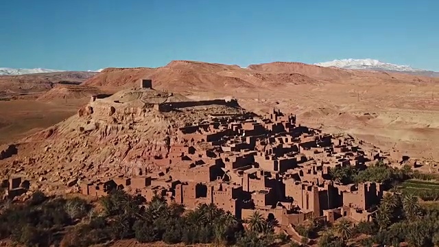 Kasbah Ait Ben Haddou在摩洛哥的鸟瞰图