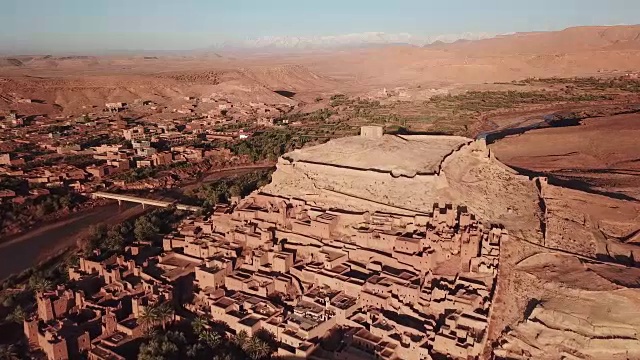 Kasbah Ait Ben Haddou在摩洛哥的鸟瞰图