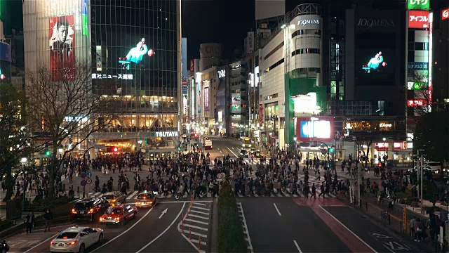 东京，日本，时间推移-涉谷夜从天空树塔中拍摄