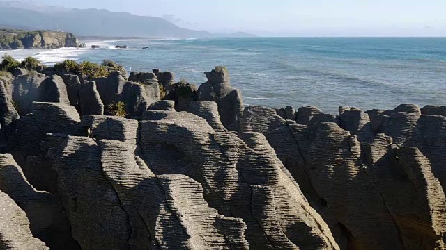 Punakaiki的薄煎饼岩石放大