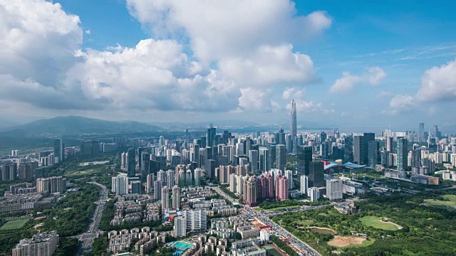 深圳现代建筑外观，时光流逝