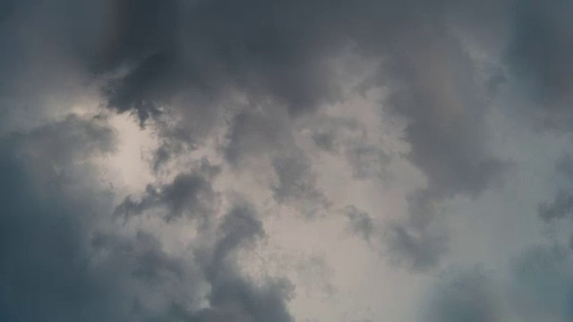 暴风云和雨水落在镜头上，时间流逝