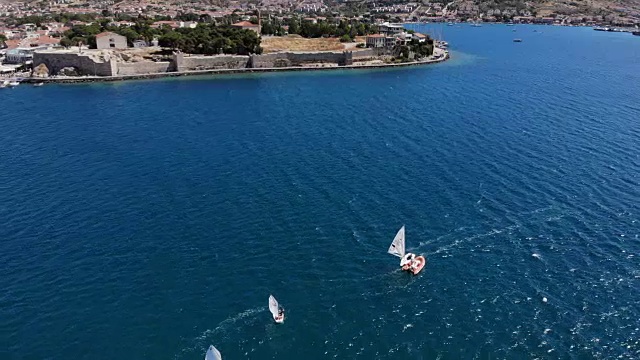 旅游爱琴海镇鸟瞰图