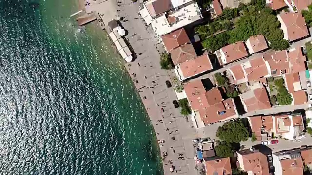 旅游爱琴海镇鸟瞰图