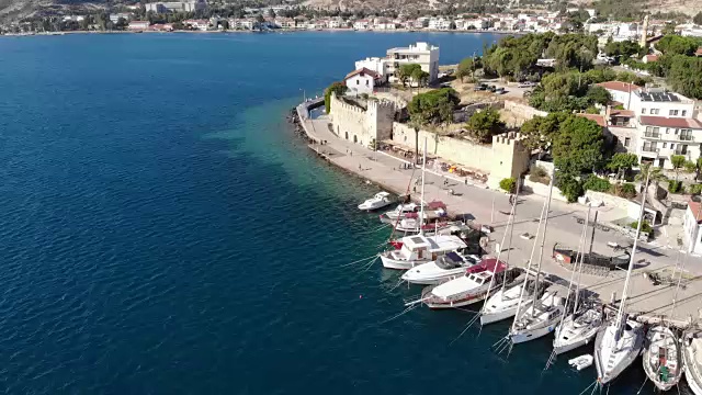 旅游爱琴海镇鸟瞰图