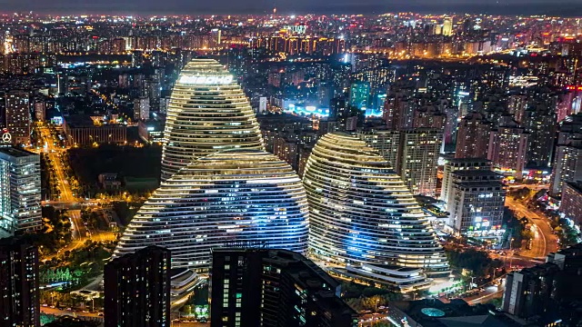 詳情圖-T/L,WS,HA,PAN鳥瞰圖北京天際線的夜晚