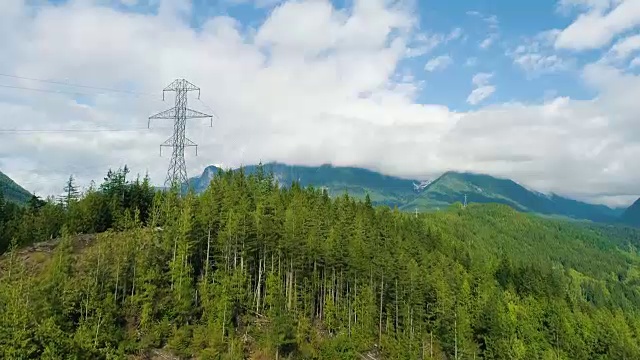 发电，环境破坏，电线，背景，蓝天，自然与发展