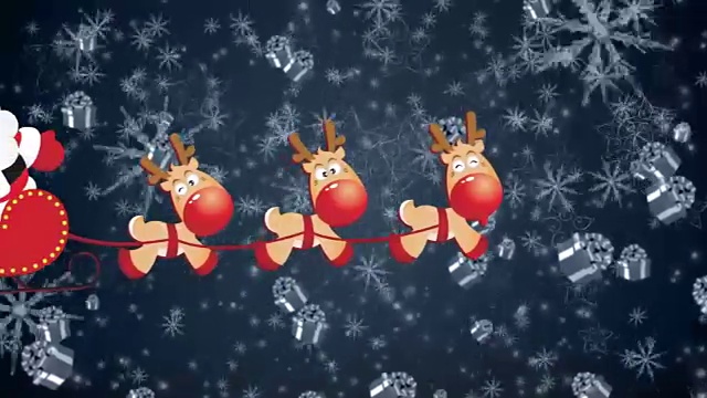 詳情圖-雪花圣誕老人駕著馴鹿雪橇