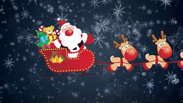 詳情圖-雪花圣誕老人駕著馴鹿雪橇